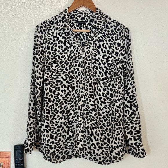 Talbots Monochrome Leopard Print Button Down Shirt - Picture 1 of 8